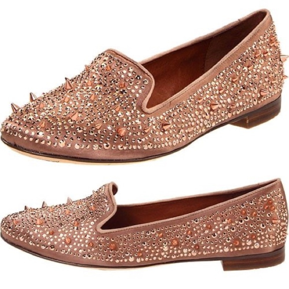 Sam Edelman Adena Studded Loafers 8.5 Rose Gold